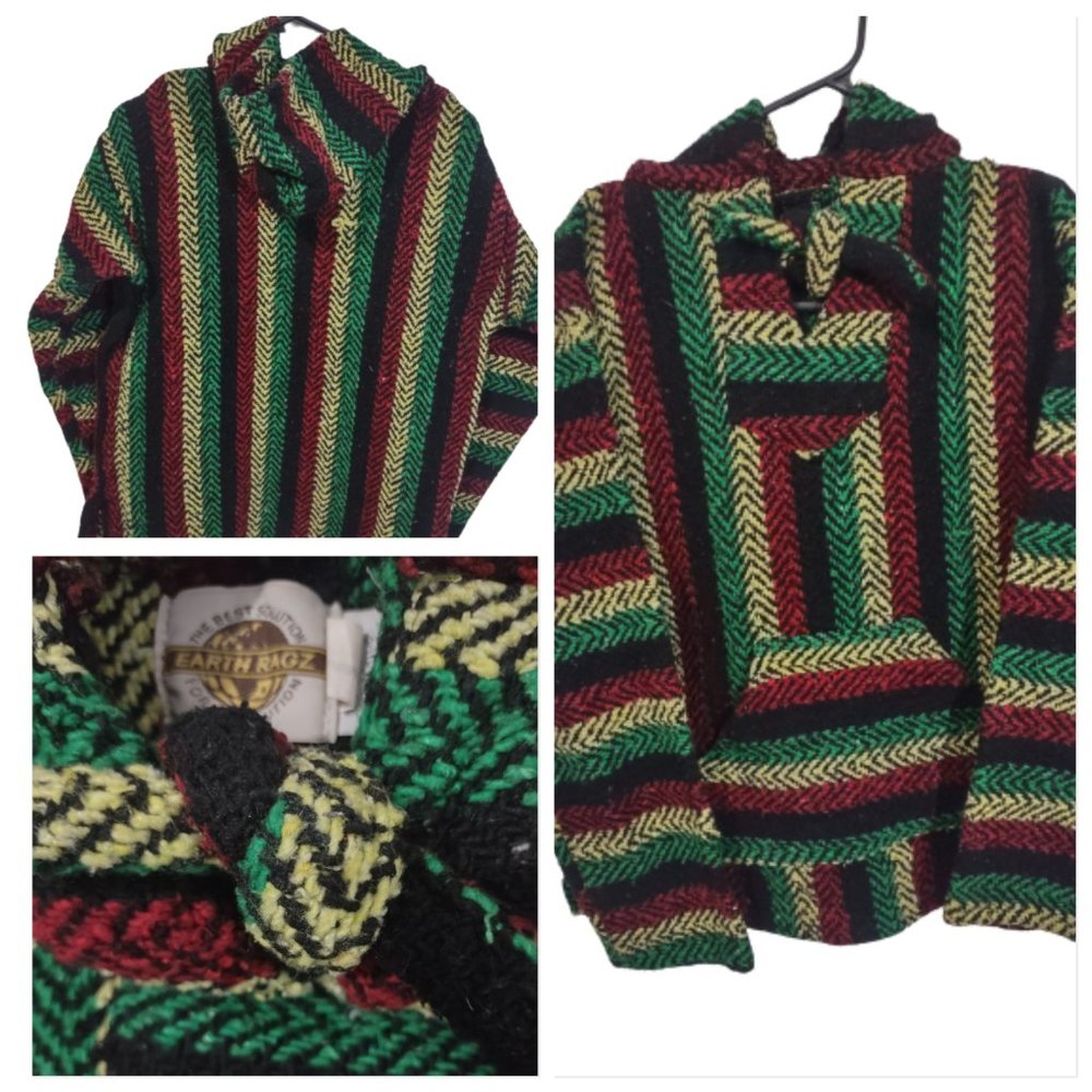 Earth Ragz Vintage Pullover hoodie Rasta style Size L